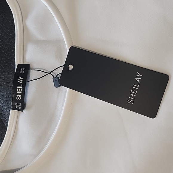 NWT SHEILAY Bodycon White Dress Size Medium - Picture 4 of 4